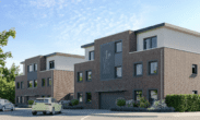 Neubau - Großzügige Etagenwohnung in ruhiger und doch zentraler Lage (1.OG links) WE 8 NEU - Straßenansicht Visualisierung